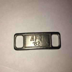 Nike Air Force 1 Silver Metal Shoelace Tag